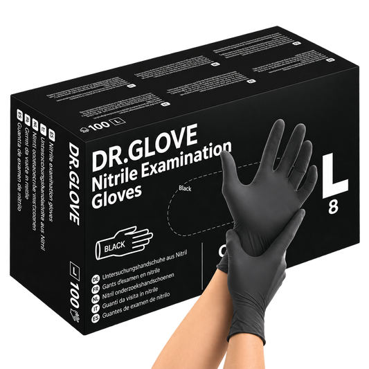 Dr. Glove nitril wegwerphandschoenen poedervrij, zwart 100 stuks