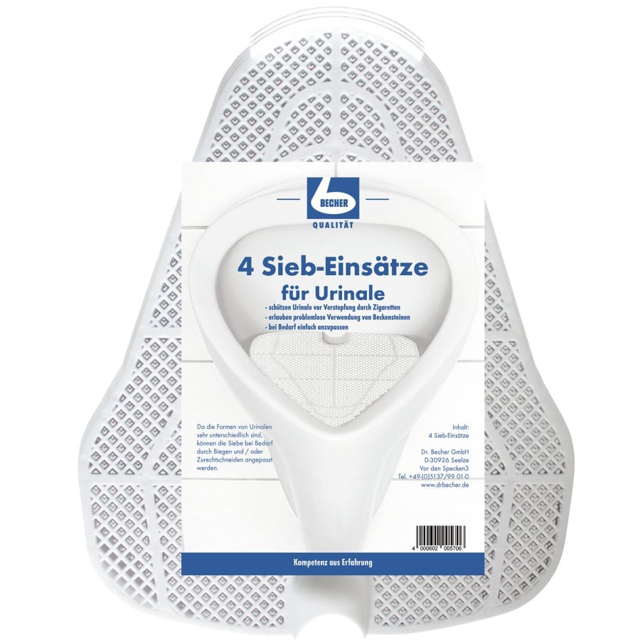 Dr. Becher Siebeinsätze für Urinale - 4 Stück