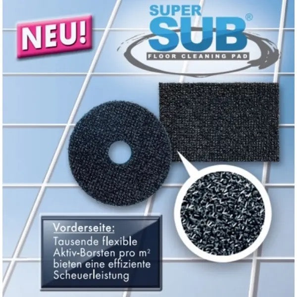 SOLUTION SOL SuperSUB Eckiges Pad Scheuerpad mit Aktivborsten, 90 x 150 mm