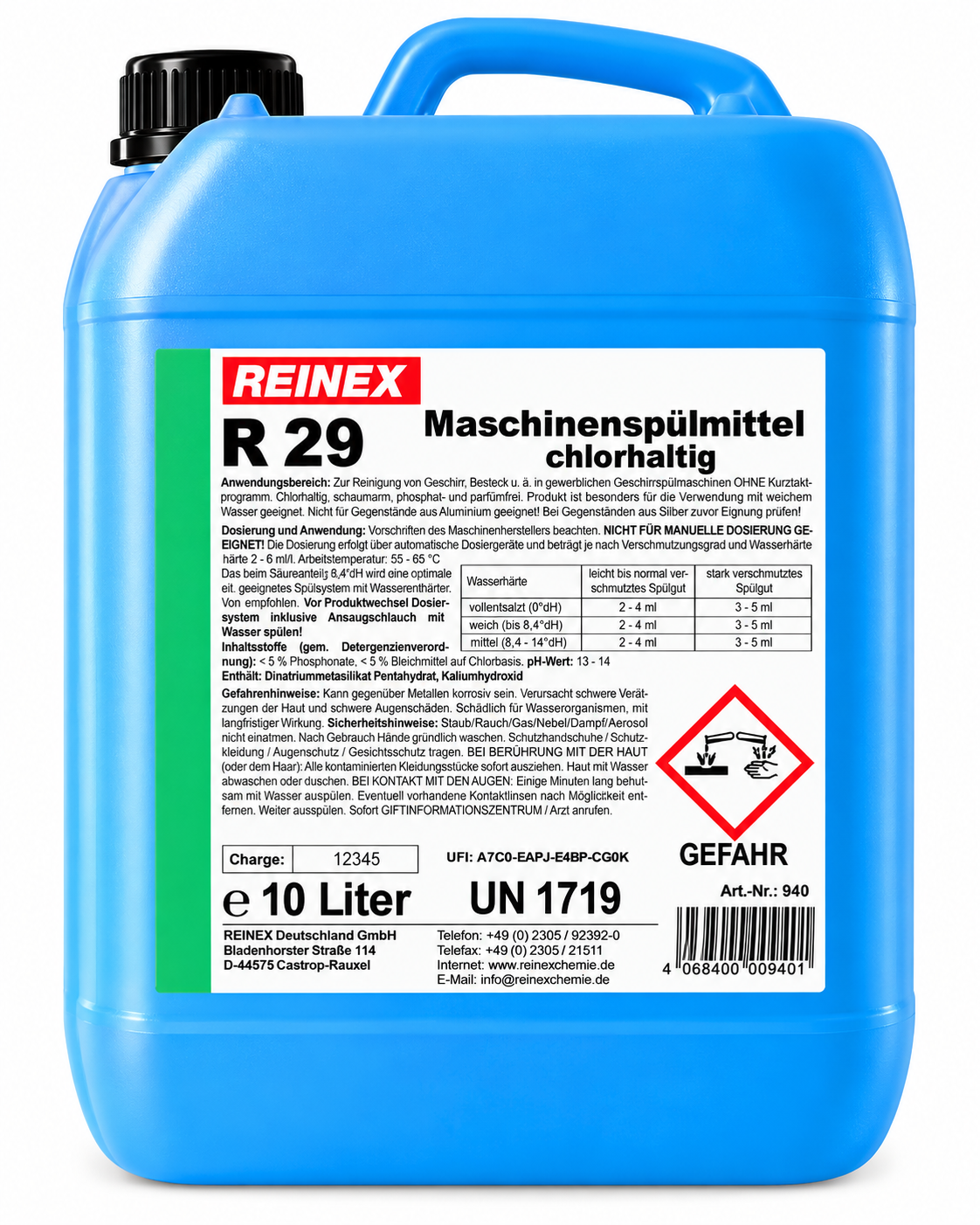 REINEX R29 Maschinenspülmittel chlorhaltig 10000ml
