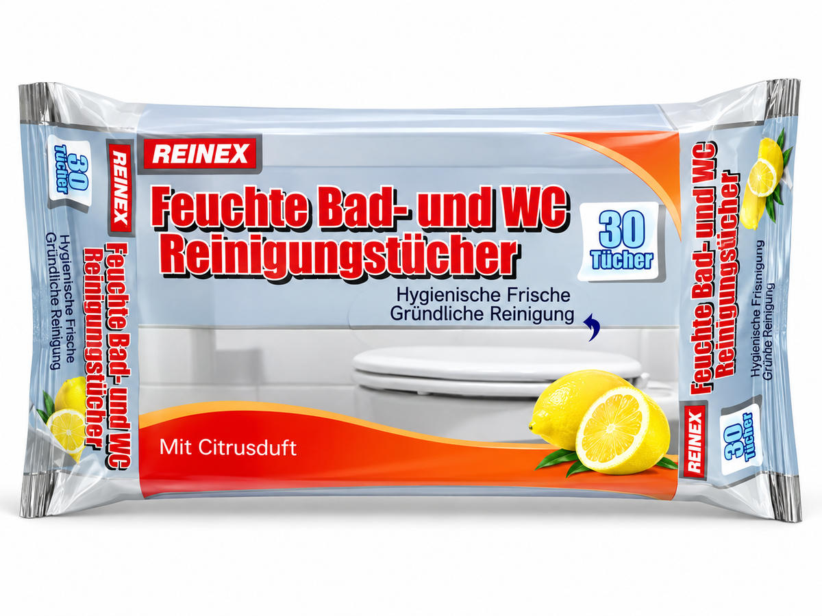 REINEX feuchte Bad- und WC-Tücher 30 Stück