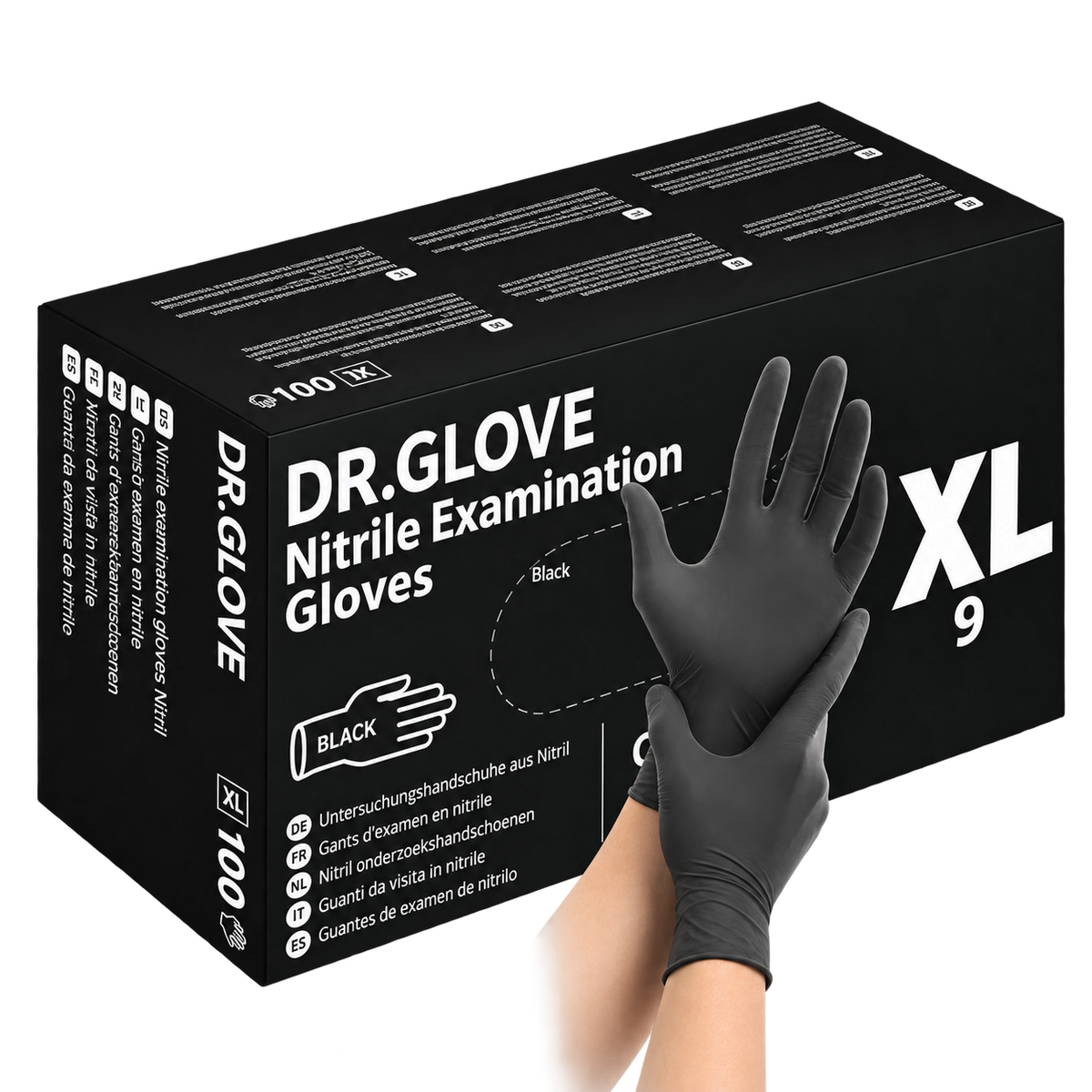 Dr. Glove Nitrile Disposable Gloves powder-free, black, 100 count