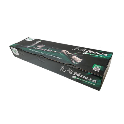 UNGER NINJA 6in1 Fensterputz Set, mit Carbon-Stangen
