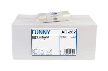 FUNNY HDPE Müllbeutel natur, 60 l, 630 x 740 mm