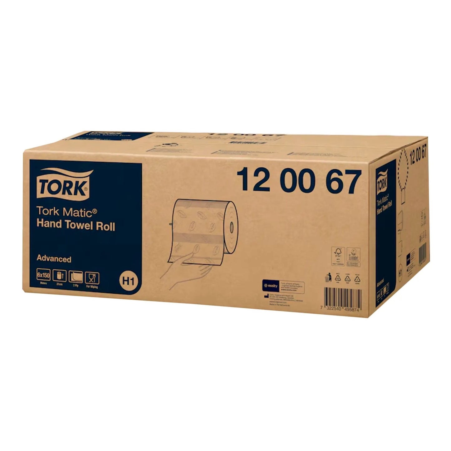 Tork Handtuchrollen Matic® Kompatibel für H1, weiß, 21cm x 150m