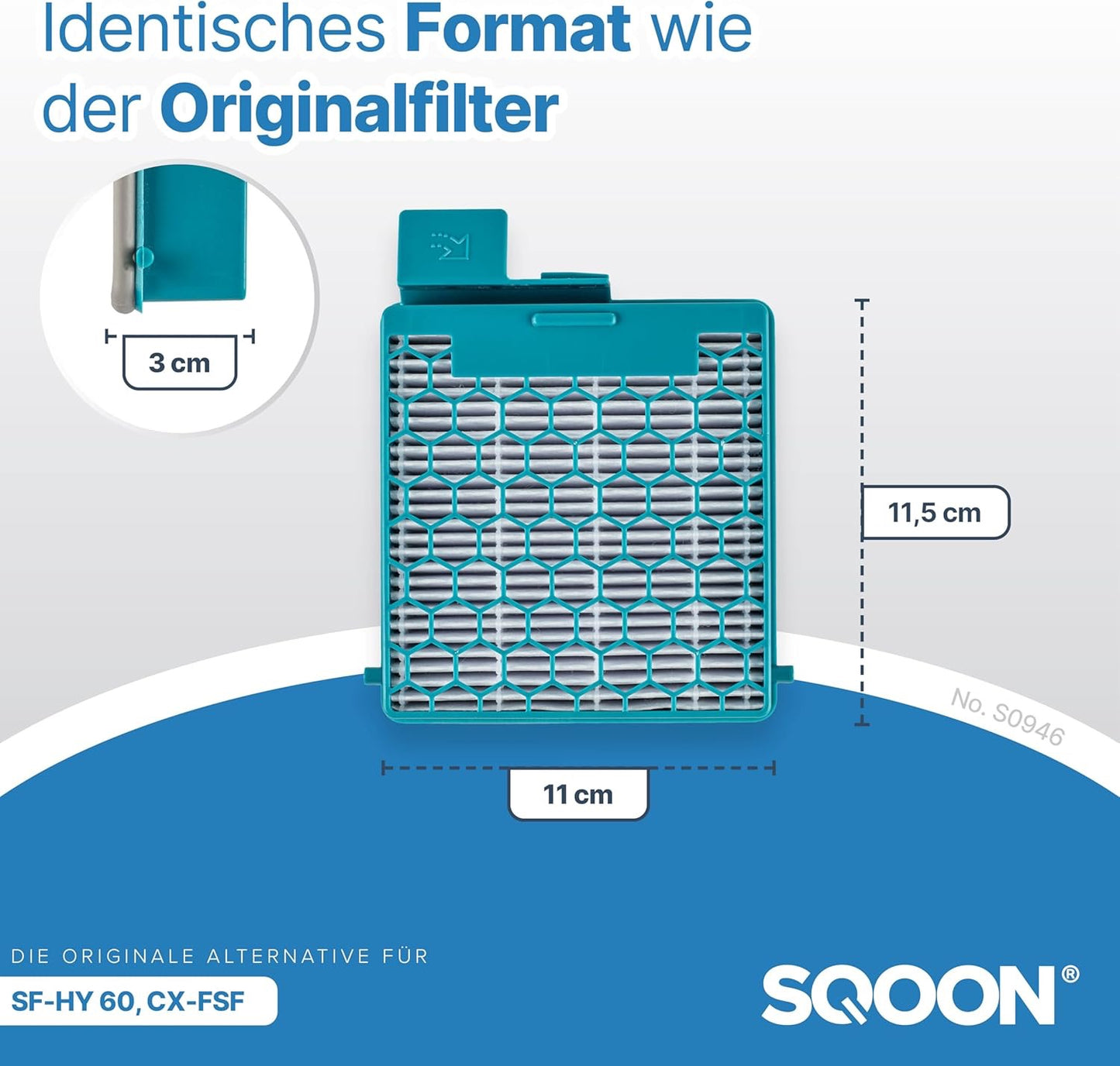 SQOON® Filter-Set für Miele Boost CX1 Motorfilter + CX-FSF Feinstaubfilter