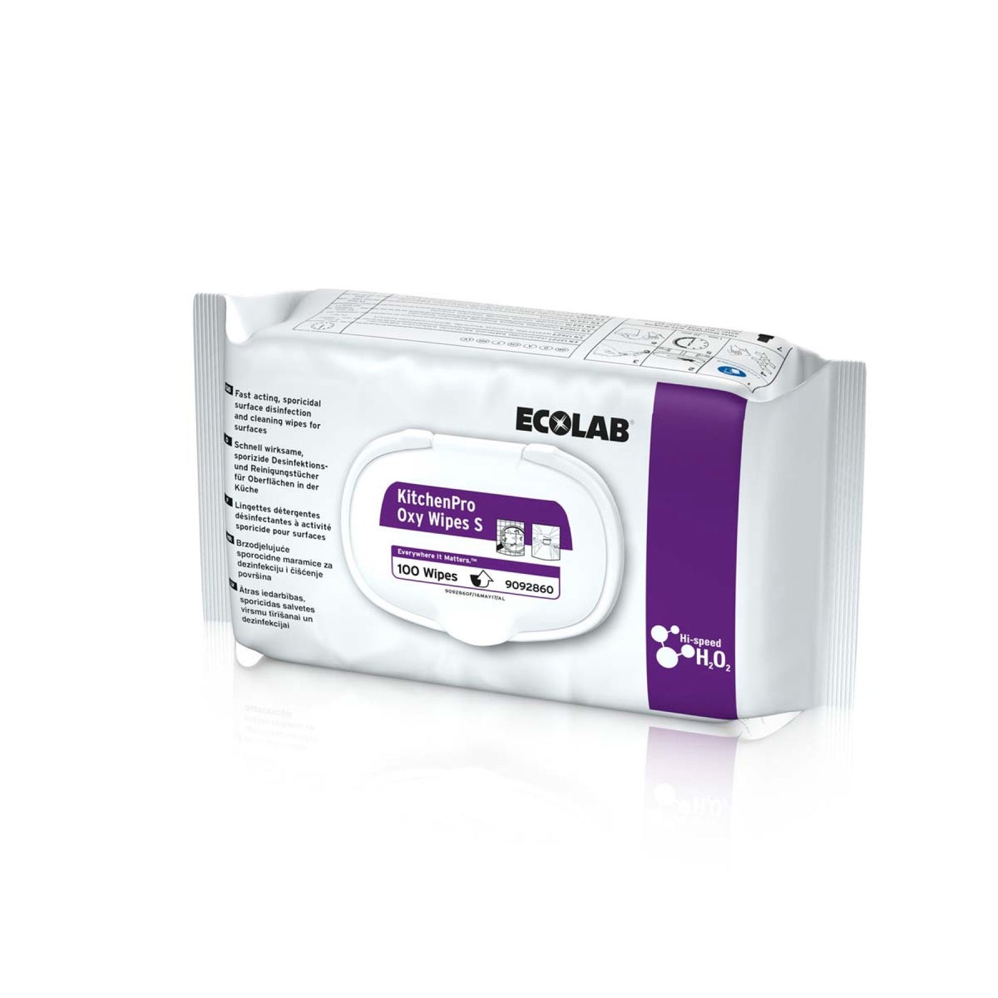 ECOLAB KitchenPro Oxy Wipes S - Reinigungstücher, Desinfektionstücher 100 Stück