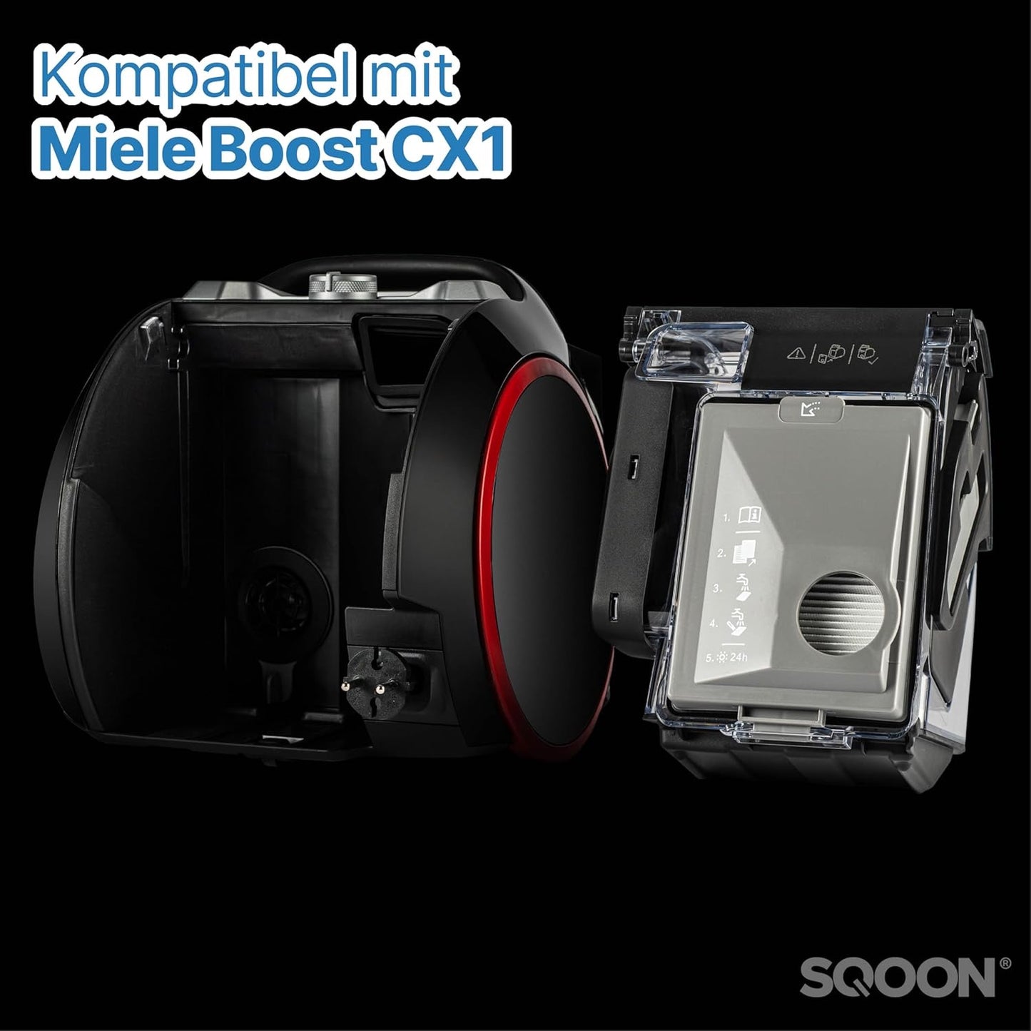 SQOON® Filter-Set für Miele Boost CX1 Motorfilter + CX-FSF Feinstaubfilter