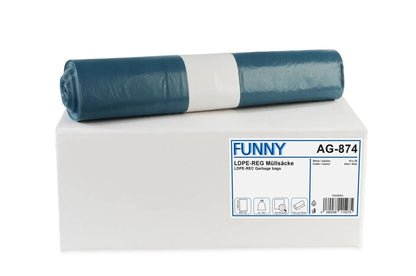 FUNNY LDPE-Regenerat Müllsäcke, blau, Typ 60 extra, 140 l, 800 x 1.000 mm