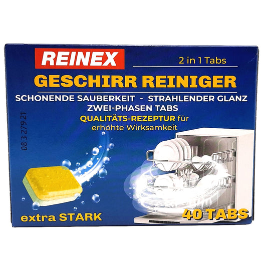 REINEX Geschirr Reiniger 2 in 1 Tabs 40 Stück
