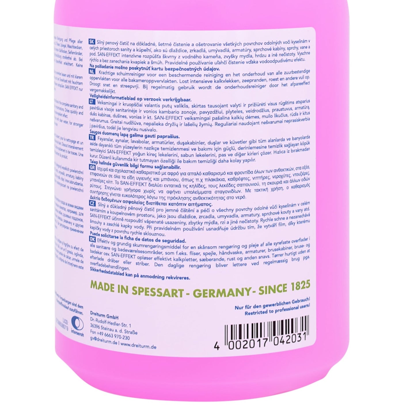 Dreiturm San-Effekt Sanitär-& Badreiniger mit Abperleffekt 750ml