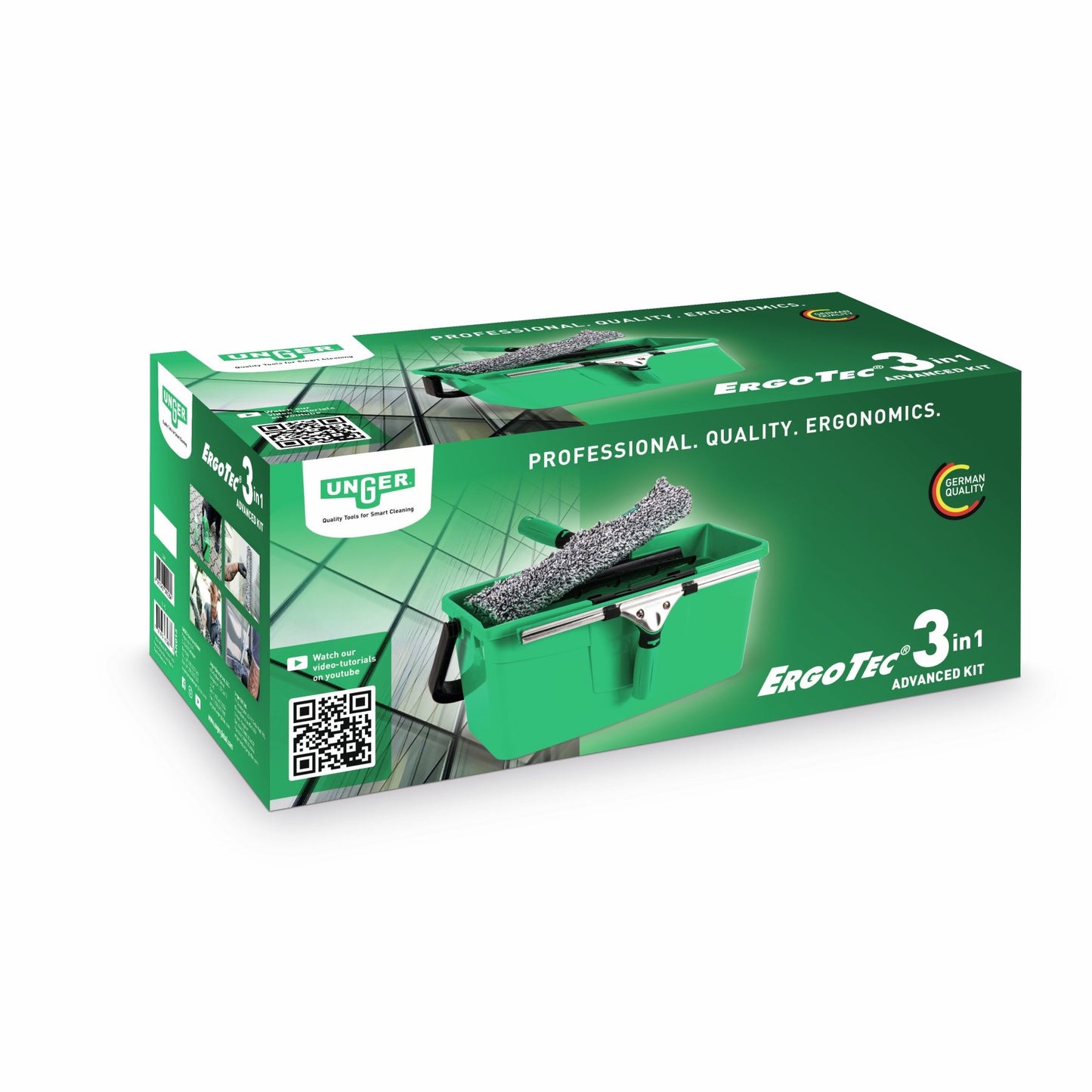 UNGER ErgoTec 3-in-1 Advanced Set - Glasreinigung AK013