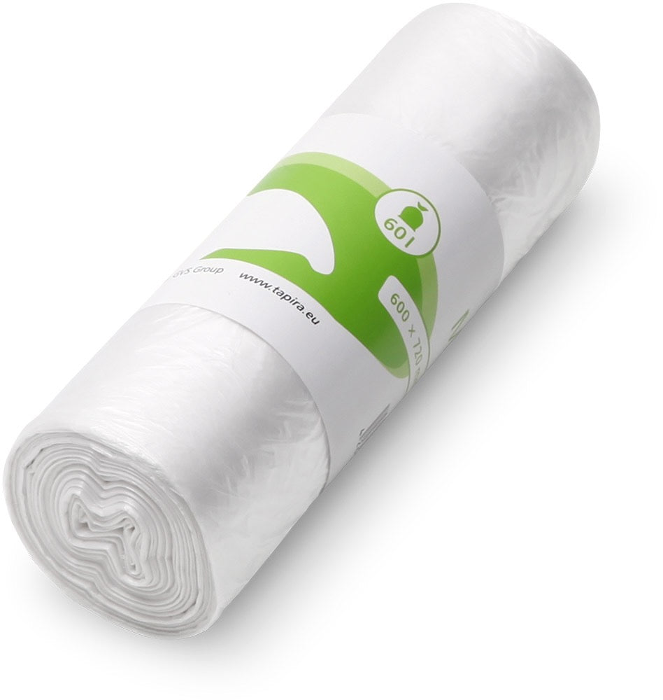 TAPIRA Müllbeutel – 60 l HDPE, weiß