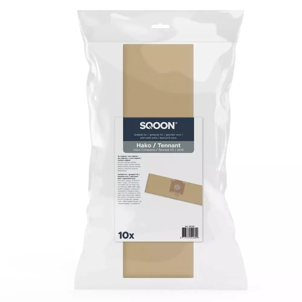 SQOON Staubsaugerbeutel passend für Hako Compacto 9 / Tennant Papier