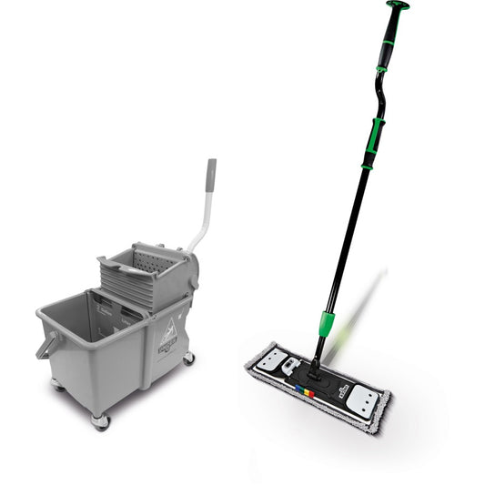 UNGER erGO! clean Flachmopp Bodenreinigungs-Set