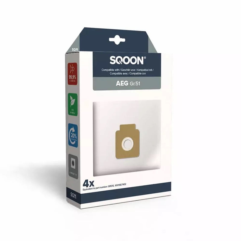 SQOON® Staubsaugerbeutel passend für AEG gr.51 Smart 4 Serie