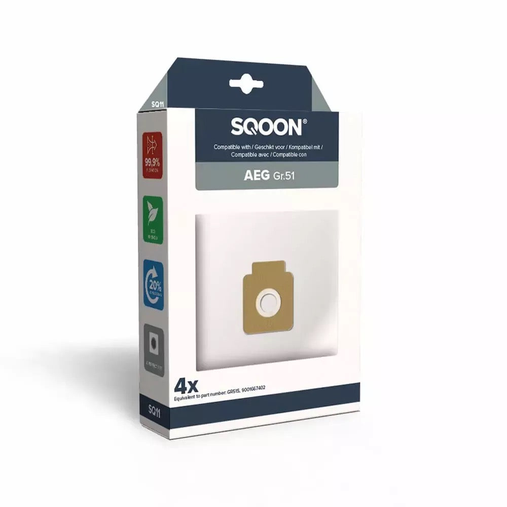 SQOON® Staubsaugerbeutel passend für AEG gr.51 Smart 4 Serie