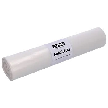 DEISS Müllbeutel 59112, 60 Liter, Transparent AUS HDPE