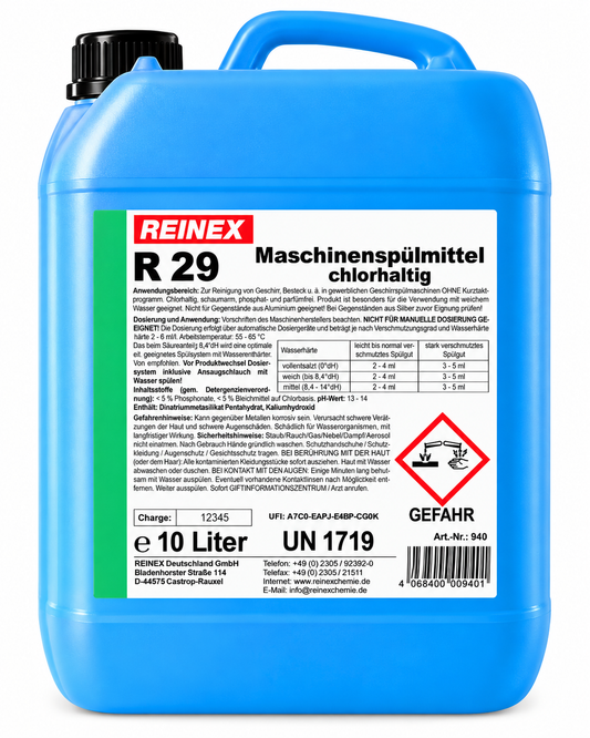 REINEX R29 Maschinenspülmittel chlorhaltig 10000ml