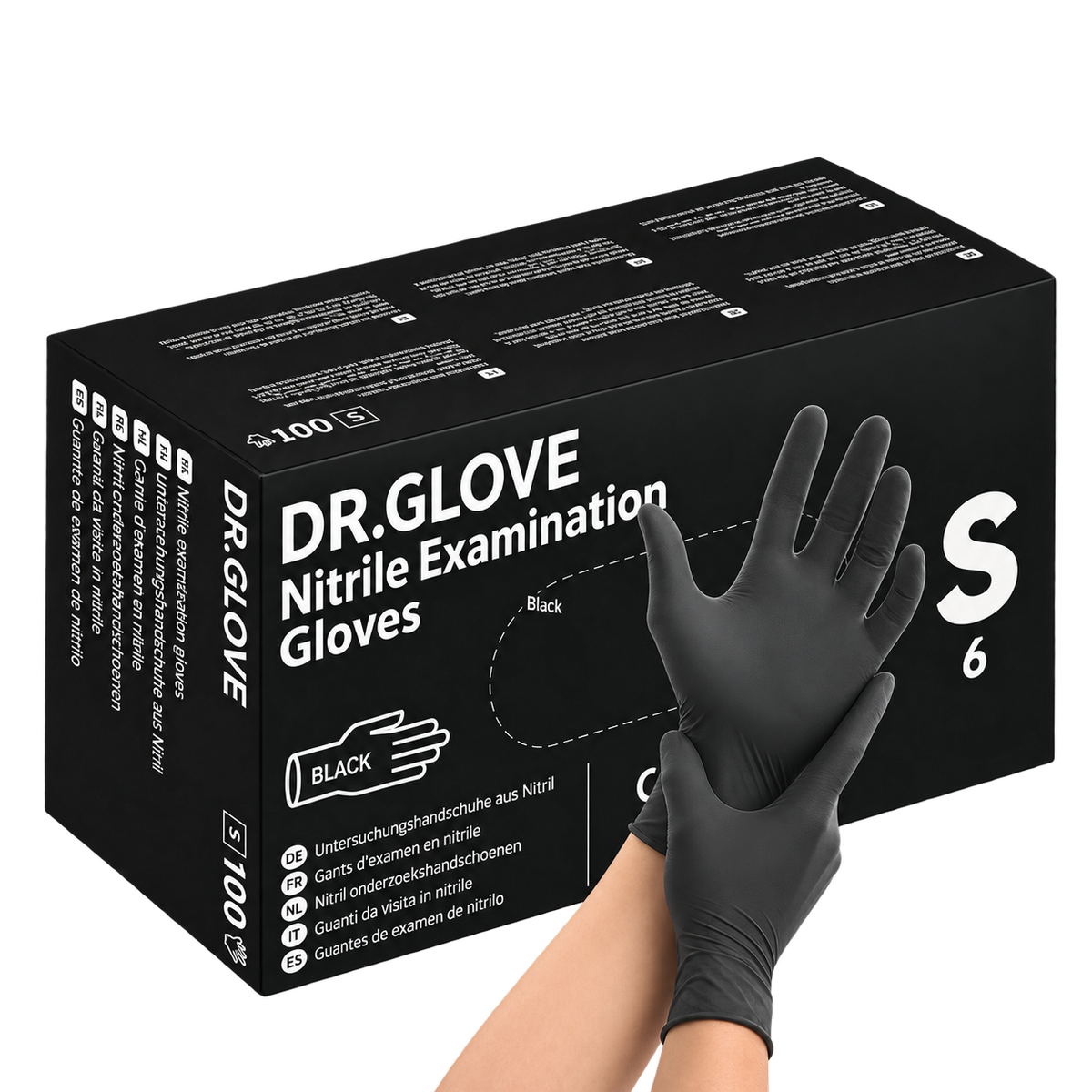Dr. Glove Nitrile Disposable Gloves powder-free, black, 100 count