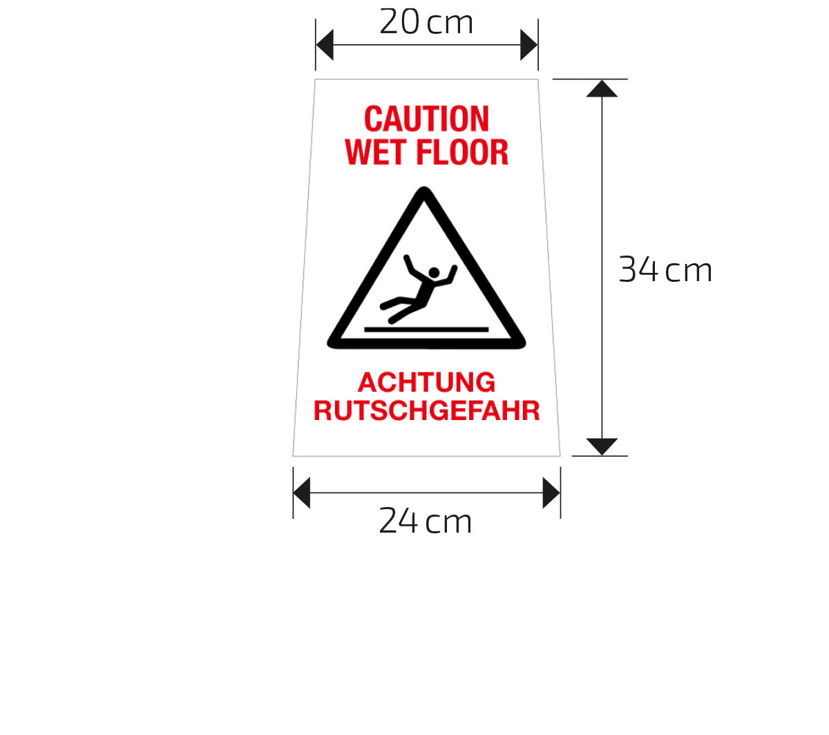 Warnschild Achtung Rutschgefahr, klappbar