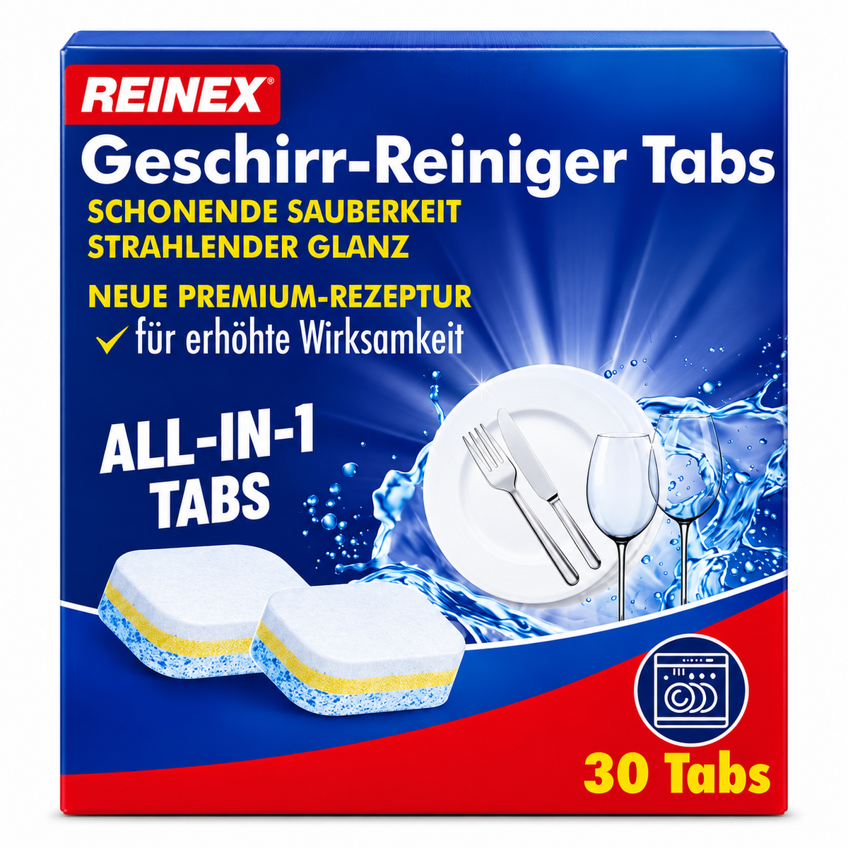 REINEX Geschirr Reiniger Tabs All-in-1 30 Stück a 20g