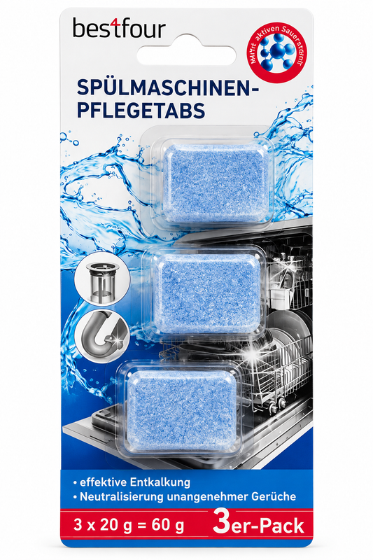 Bestfour Spülmaschinen-Pflegetabs 3 x 20g