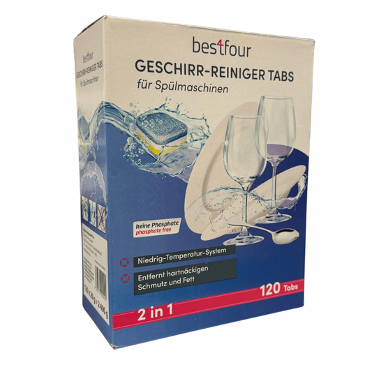 Bestfour Geschirr-Reiniger Tabs 2-in-1, 120 x 20g