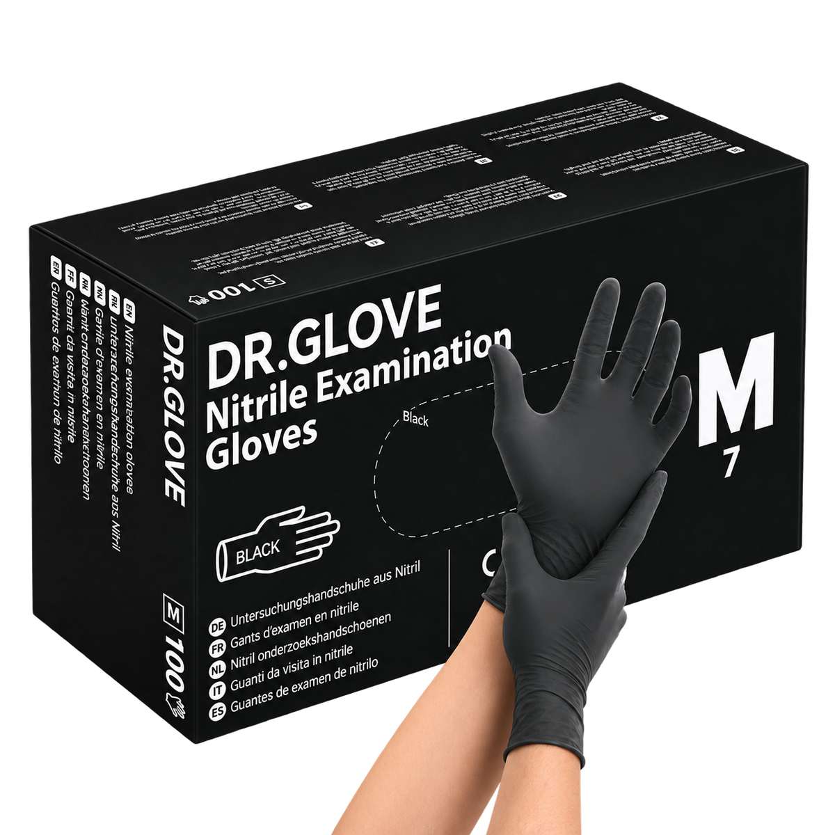 Dr. Glove Nitrile Disposable Gloves powder-free, black, 100 count
