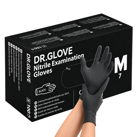 Dr. Glove nitril wegwerphandschoenen poedervrij, zwart 100 stuks